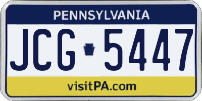 PA license plate JCG5447