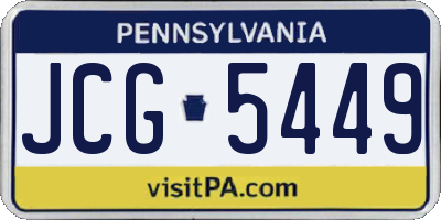PA license plate JCG5449