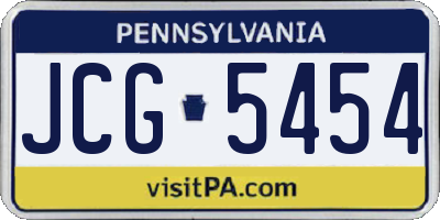 PA license plate JCG5454