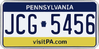 PA license plate JCG5456