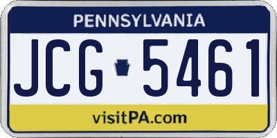 PA license plate JCG5461
