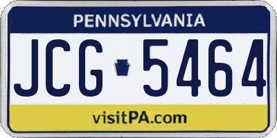 PA license plate JCG5464