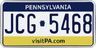 PA license plate JCG5468