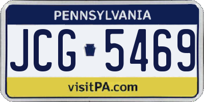 PA license plate JCG5469