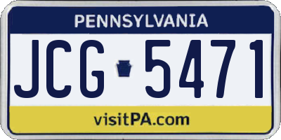 PA license plate JCG5471