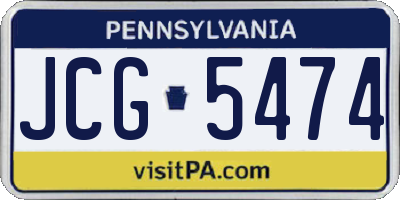 PA license plate JCG5474