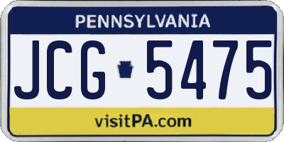PA license plate JCG5475