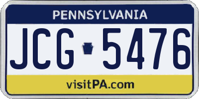 PA license plate JCG5476
