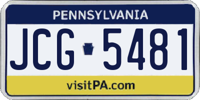 PA license plate JCG5481