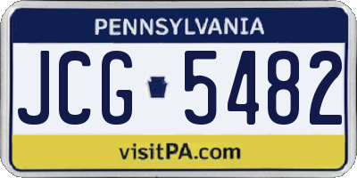 PA license plate JCG5482