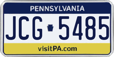 PA license plate JCG5485
