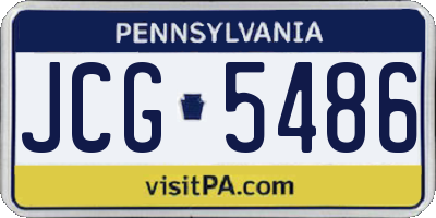 PA license plate JCG5486
