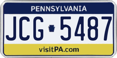 PA license plate JCG5487