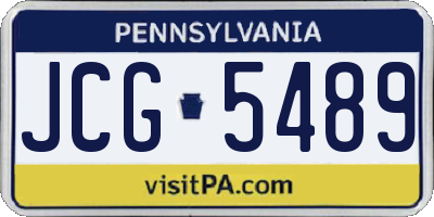 PA license plate JCG5489