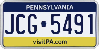 PA license plate JCG5491