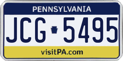PA license plate JCG5495