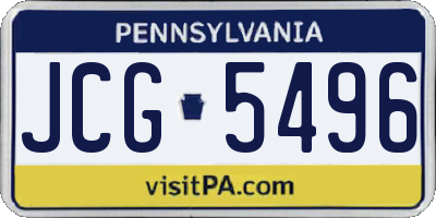 PA license plate JCG5496