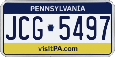 PA license plate JCG5497