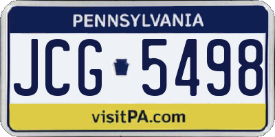 PA license plate JCG5498