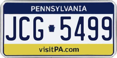 PA license plate JCG5499