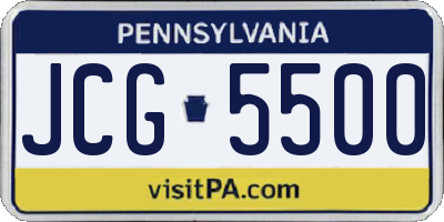 PA license plate JCG5500