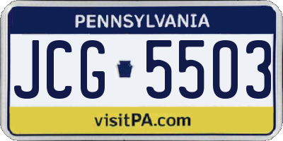 PA license plate JCG5503