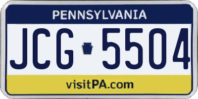 PA license plate JCG5504