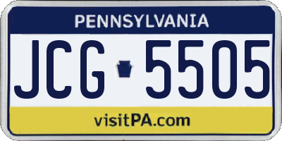 PA license plate JCG5505