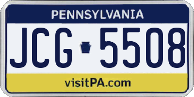 PA license plate JCG5508