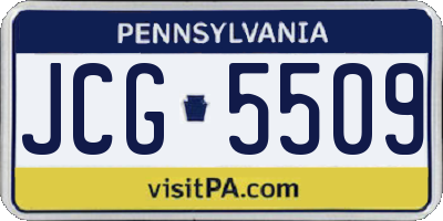 PA license plate JCG5509
