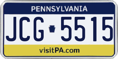 PA license plate JCG5515