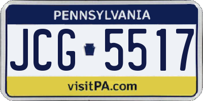 PA license plate JCG5517