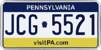 PA license plate JCG5521