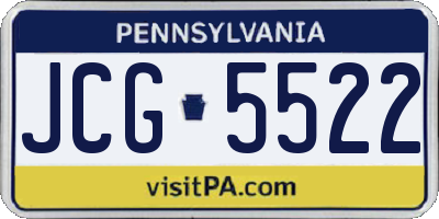 PA license plate JCG5522
