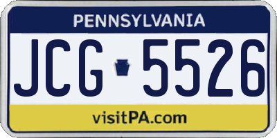 PA license plate JCG5526