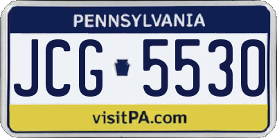PA license plate JCG5530