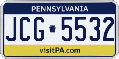 PA license plate JCG5532