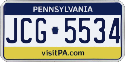 PA license plate JCG5534