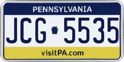 PA license plate JCG5535