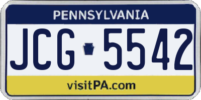 PA license plate JCG5542