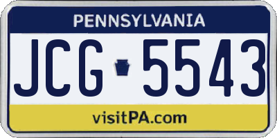 PA license plate JCG5543