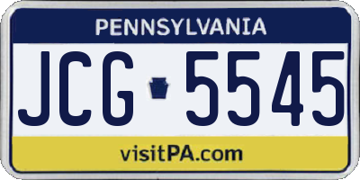 PA license plate JCG5545