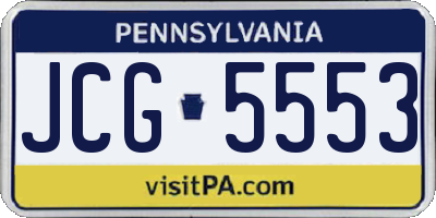 PA license plate JCG5553