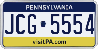 PA license plate JCG5554