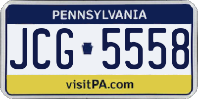 PA license plate JCG5558
