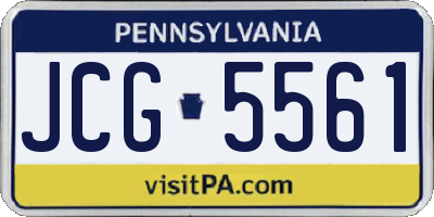 PA license plate JCG5561
