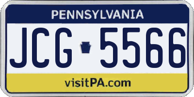 PA license plate JCG5566
