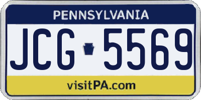 PA license plate JCG5569
