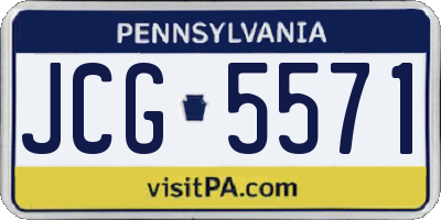 PA license plate JCG5571
