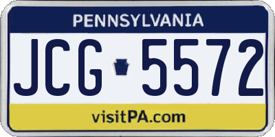 PA license plate JCG5572